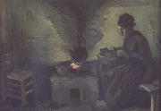 Vincent Van Gogh Peasant Woman near the Hearth (mk06) oil painting on canvas
